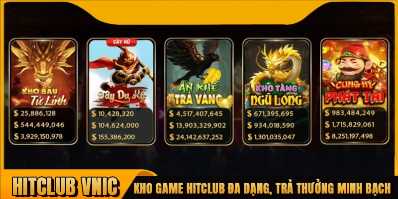 Kho game HITCLUB đa dạng, trả thưởng minh bạch